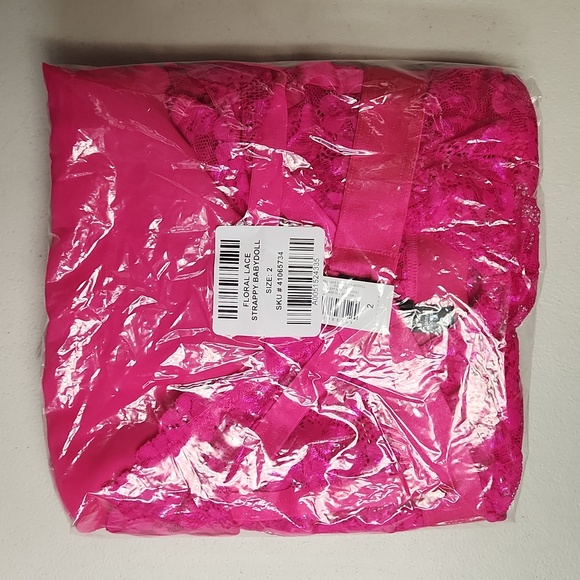 ❤️NWT VINTAGE TORRID LINGERIE FLORAL LACE WIRELESS STRAPPY BABYDOLL- SHEER PLUS - Picture 6 of 9